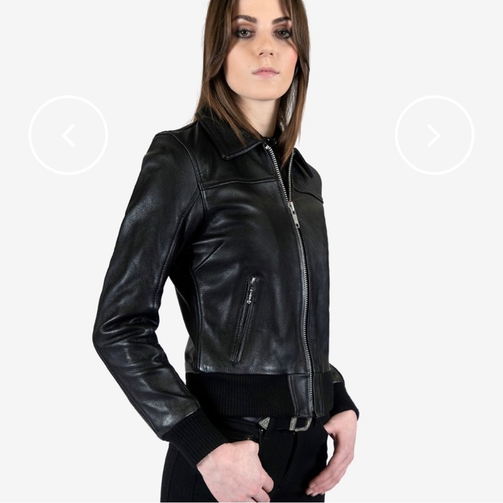 STRAIGHT TO HELL Women’s “Belmont”  leather jacket, size Large